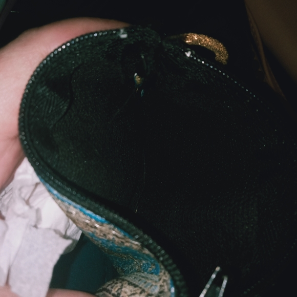 Handmade traditional Greek coin 👛 purse with metallic gold loop at side ooopaaa - Picture 4 of 4